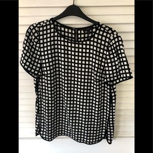 J CREW Window Pane Silk Blouse size 4